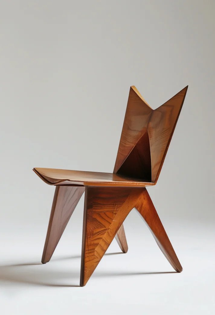Modern Geometric Wooden Chair80:301